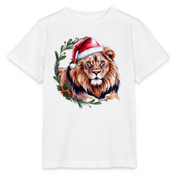 Lion avec chapeau de Noël Motif de Noël - T-shirt bio MINI CREATOR Stanley/Stella Enfant - blanc - Devant - Maike (125cm)