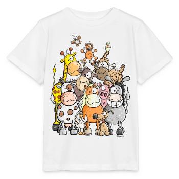 Giant Pile Of Animal - Stanley/Stella MINI CREATOR Kids’ T-Shirt - white - Front - Maike (125cm)