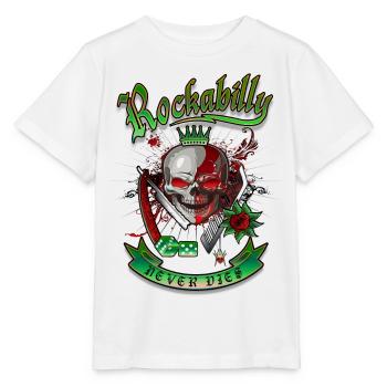 Rockabilly Skull - T-shirt bio MINI CREATOR Stanley/Stella Enfant - blanc - Devant - Maike (125cm)