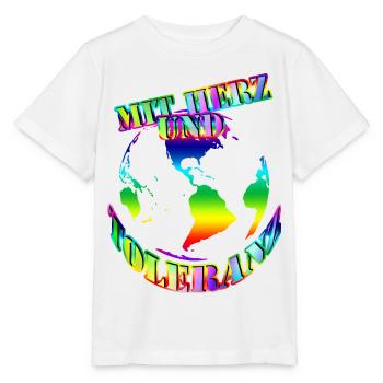 mit Herz und Toleranz Welt - Stanley/Stella Kinder T-Shirt MINI CREATOR  - Weiß - Vorne - Maike (125cm)