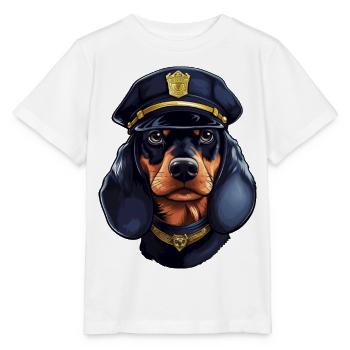 Dackel Polizistin - Stanley/Stella Kinder T-Shirt MINI CREATOR  - Weiß - Vorne - Maike (125cm)