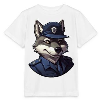 Wolves Policeman - Stanley/Stella MINI CREATOR Kids’ T-Shirt - white - Front - Maike (125cm)