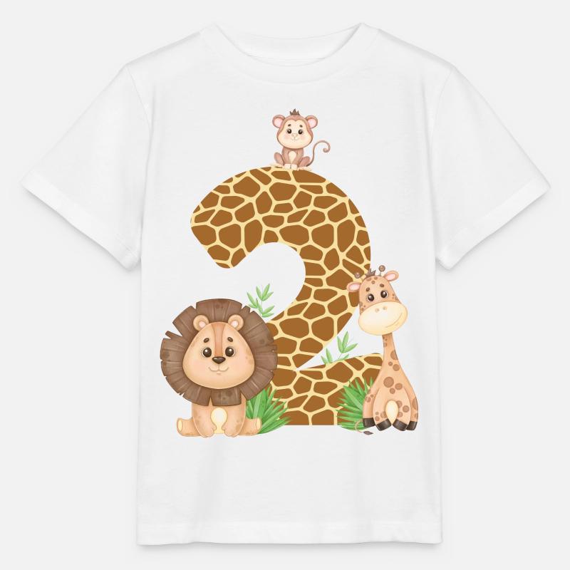2. Geburtstag Dschungeltiere Giraffe Löwe Affe - Stanley/Stella Kinder T-Shirt MINI CREATOR  - Weiß