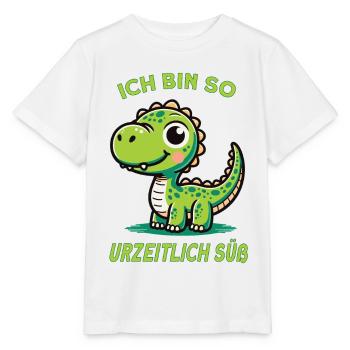 Kuschel-Dino | Urzeitlich süß & Freundlich - Stanley/Stella Kinder T-Shirt MINI CREATOR  - Weiß - Vorne - Maike (125cm)