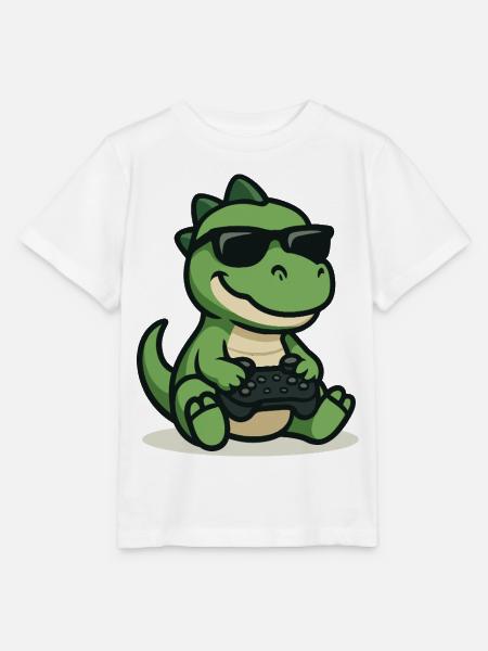 Dino Gamer - Stanley/Stella Kinder T-Shirt MINI CREATOR - Weiß