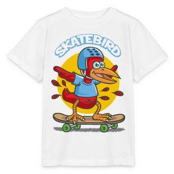 Skatebird Karikatur - Stanley/Stella Kinder T-Shirt MINI CREATOR  - Weiß - Vorne - Maike (125cm)
