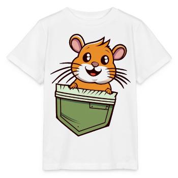 Hamster in the Pocket Cute and Funny Gift - Stanley/Stella MINI CREATOR Kids’ T-Shirt - white - Front - Maike (125cm)