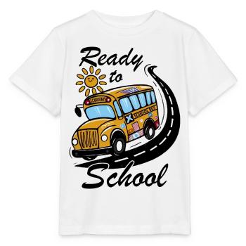 Back to School "Ready to School" School Bus - Stanley/Stella MINI CREATOR Kids’ T-Shirt - white - Front - Maike (125cm)
