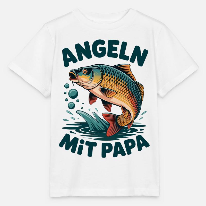 Angeln mit Papa - Stanley/Stella Kinder T-Shirt MINI CREATOR  - Weiß