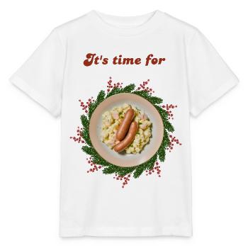 Weihnachten lustig - Weihnachtsessen - Heiligabend - Stanley/Stella Kinder T-Shirt MINI CREATOR  - Weiß - Vorne - Maike (125cm)
