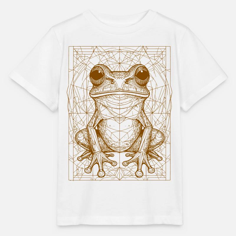 Geometrischer Frosch Mandala - Stanley/Stella Kinder T-Shirt MINI CREATOR  - Weiß