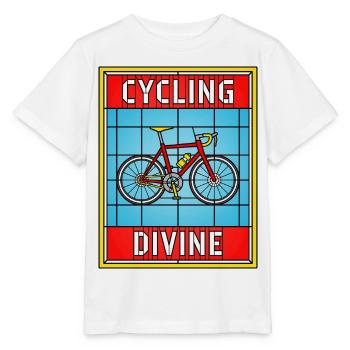 Vélo en vitrail Divin - T-shirt bio MINI CREATOR Stanley/Stella Enfant - blanc - Devant - Maike (125cm)