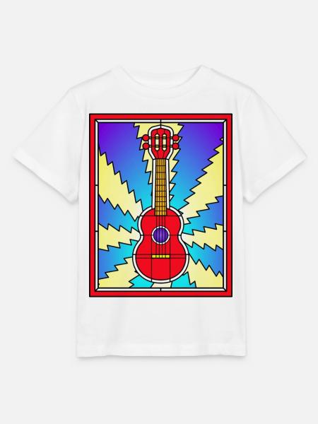 Buntglas-Akustikgitarre - Stanley/Stella Kinder T-Shirt MINI CREATOR - Weiß