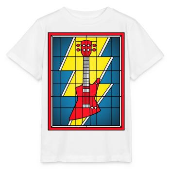 Stained Glass Guitar with Lightning Bolt - Stanley/Stella MINI CREATOR Kids’ T-Shirt - white - Front - Maike (125cm)