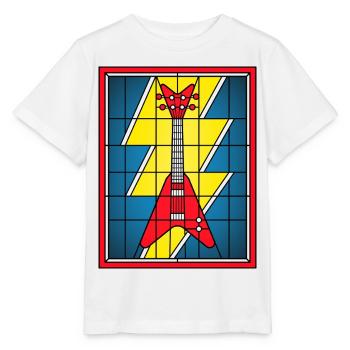 Stained Glass Guitar with Lightning Bolt - Stanley/Stella MINI CREATOR Kids’ T-Shirt - white - Front - Maike (125cm)