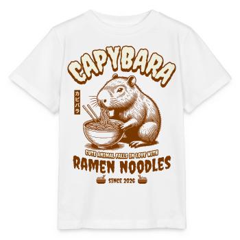 Capybara Ramen Nudeln Retro Kunst - Stanley/Stella Kinder T-Shirt MINI CREATOR  - Weiß - Vorne - Maike (125cm)