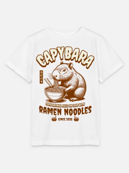 Capybara Ramen Nudeln Retro Kunst - Stanley/Stella Kinder T-Shirt MINI CREATOR  - Weiß