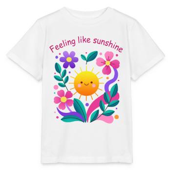 Sentir le soleil : motif floral - T-shirt bio MINI CREATOR Stanley/Stella Enfant - blanc - Devant - Maike (125cm)