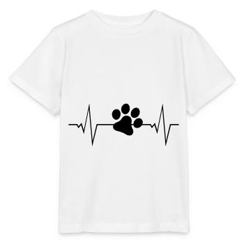 dog paw symbol pulse paw dog - Stanley/Stella MINI CREATOR Kids’ T-Shirt - white - Front - Maike (125cm)