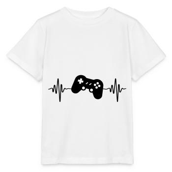 gamer controller puls - T-shirt bio MINI CREATOR Stanley/Stella Enfant - blanc - Devant - Maike (125cm)