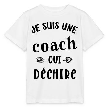 Je suis une coach qui déchire - T-shirt bio MINI CREATOR Stanley/Stella Enfant - blanc - Devant - Maike (125cm)
