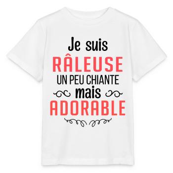 Je suis râleuse un peu chiante mais adorable - T-shirt bio MINI CREATOR Stanley/Stella Enfant - blanc - Devant - Maike (125cm)
