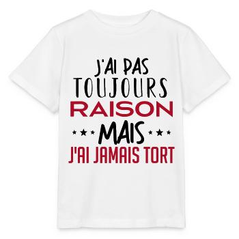 J ai pas toujours raison - T-shirt bio MINI CREATOR Stanley/Stella Enfant - blanc - Devant - Maike (125cm)