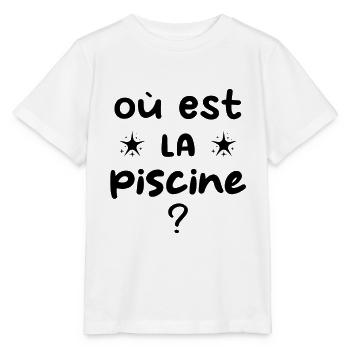 où est la piscine - T-shirt bio MINI CREATOR Stanley/Stella Enfant - blanc - Devant - Maike (125cm)
