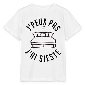 sieste je peux pas j'ai sieste - T-shirt bio MINI CREATOR Stanley/Stella Enfant - blanc - Devant - Maike (125cm)
