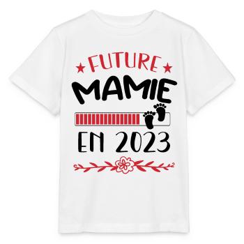 Bientôt Mamie - Mamy - Naissance - Bébé - Enfant - T-shirt bio MINI CREATOR Stanley/Stella Enfant - blanc - Devant - Maike (125cm)