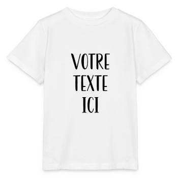 VOTRE TEXTE ICI idée cadeau - T-shirt bio MINI CREATOR Stanley/Stella Enfant - blanc - Devant - Maike (125cm)