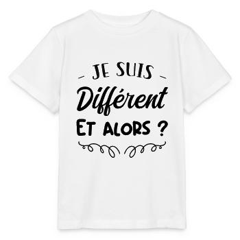 Je suis différent, et alors ? - T-shirt bio MINI CREATOR Stanley/Stella Enfant - blanc - Devant - Maike (125cm)