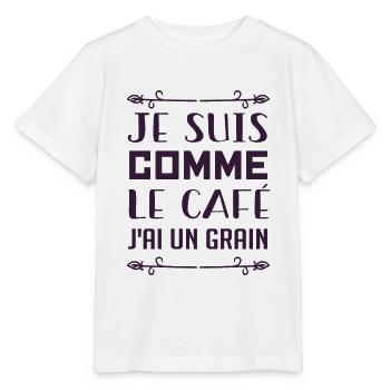 Je Suis Comme Le Café J'ai Un Grain - T-shirt bio MINI CREATOR Stanley/Stella Enfant - blanc - Devant - Maike (125cm)