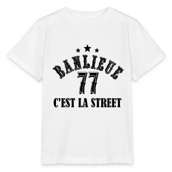 banlieue 77 c'est la street - T-shirt bio MINI CREATOR Stanley/Stella Enfant - blanc - Devant - Maike (125cm)