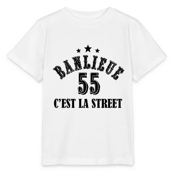 banlieue 55 c'est la street - T-shirt bio MINI CREATOR Stanley/Stella Enfant - blanc - Devant - Maike (125cm)