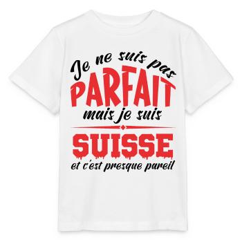 Je Ne Suis Pas Parfait Mais Je Suis Suisse - T-shirt bio MINI CREATOR Stanley/Stella Enfant - blanc - Devant - Maike (125cm)