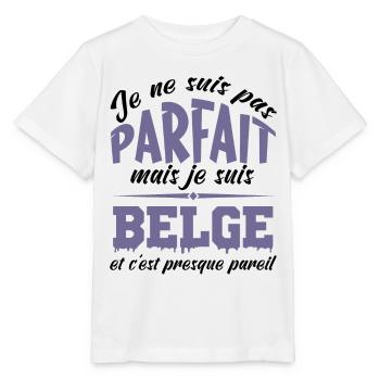 Je ne suis pas parfaite mais je suis Belge - T-shirt bio MINI CREATOR Stanley/Stella Enfant - blanc - Devant - Maike (125cm)