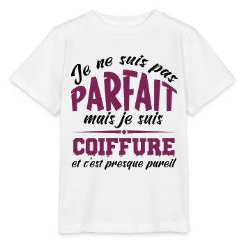 Je ne suis pas parfait mais je suis coiffeur - T-shirt bio MINI CREATOR Stanley/Stella Enfant - blanc - Devant - Maike (125cm)