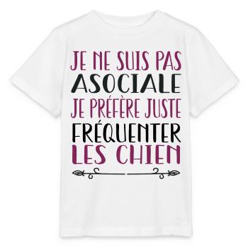 Je préfère juste fréquenter les chiens - T-shirt bio MINI CREATOR Stanley/Stella Enfant - blanc - Devant - Maike (125cm)
