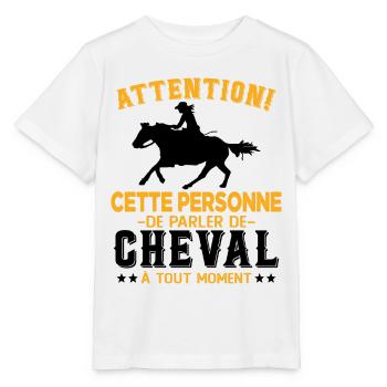 Cette Personne Risque Parler De Cheval Tout Moment - T-shirt bio MINI CREATOR Stanley/Stella Enfant - blanc - Devant - Maike (125cm)