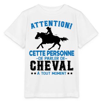 Cette Personne Risque Parler De Cheval Tout Moment - T-shirt bio MINI CREATOR Stanley/Stella Enfant - blanc - Devant - Maike (125cm)