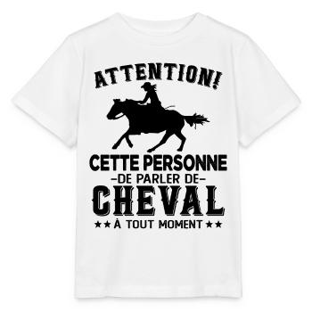 Cette Personne Risque Parler De Cheval Tout Moment - T-shirt bio MINI CREATOR Stanley/Stella Enfant - blanc - Devant - Maike (125cm)