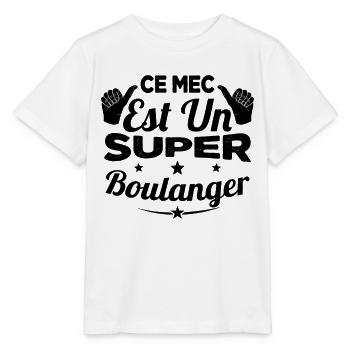Ce Mec Est Un Super Boulanger Cadeau - T-shirt bio MINI CREATOR Stanley/Stella Enfant - blanc - Devant - Maike (125cm)