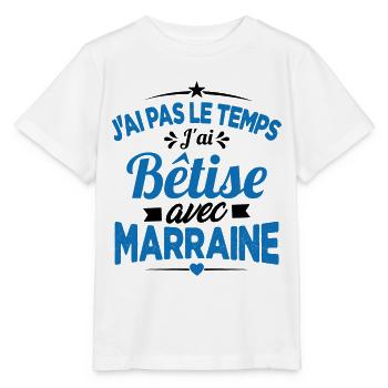 J'ai Pas Le Temps, J'ai Bêtise Avec Marraine - T-shirt bio MINI CREATOR Stanley/Stella Enfant - blanc - Devant - Maike (125cm)