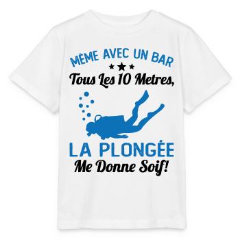 La Plongée Me Donne Soif Mer Cadeau Plongeur Apnée - T-shirt bio MINI CREATOR Stanley/Stella Enfant - blanc - Devant - Maike (125cm)