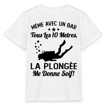 La Plongée Me Donne Soif Mer Cadeau Plongeur Apnée - T-shirt bio MINI CREATOR Stanley/Stella Enfant - blanc - Devant - Maike (125cm)