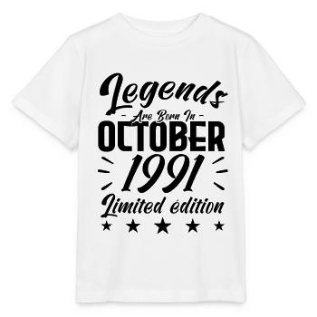 LEGENDEN WERDEN IM NOVEMBER 1991 JUBILÄUMSGESCHENK GEBOREN. - Stanley/Stella Kinder T-Shirt MINI CREATOR  - Weiß - Vorne - Maike (125cm)