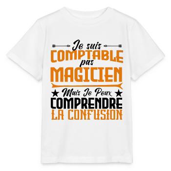 Je suis comptable pas magicienne. - T-shirt bio MINI CREATOR Stanley/Stella Enfant - blanc - Devant - Maike (125cm)
