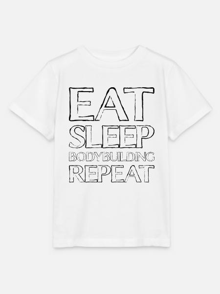 Essen Schlafen Bodybuilding - Stanley/Stella Kinder T-Shirt MINI CREATOR - Weiß