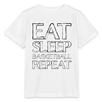Eating Sleep Basketball - Stanley/Stella MINI CREATOR Kids’ T-Shirt - white - Front - Maike (125cm)